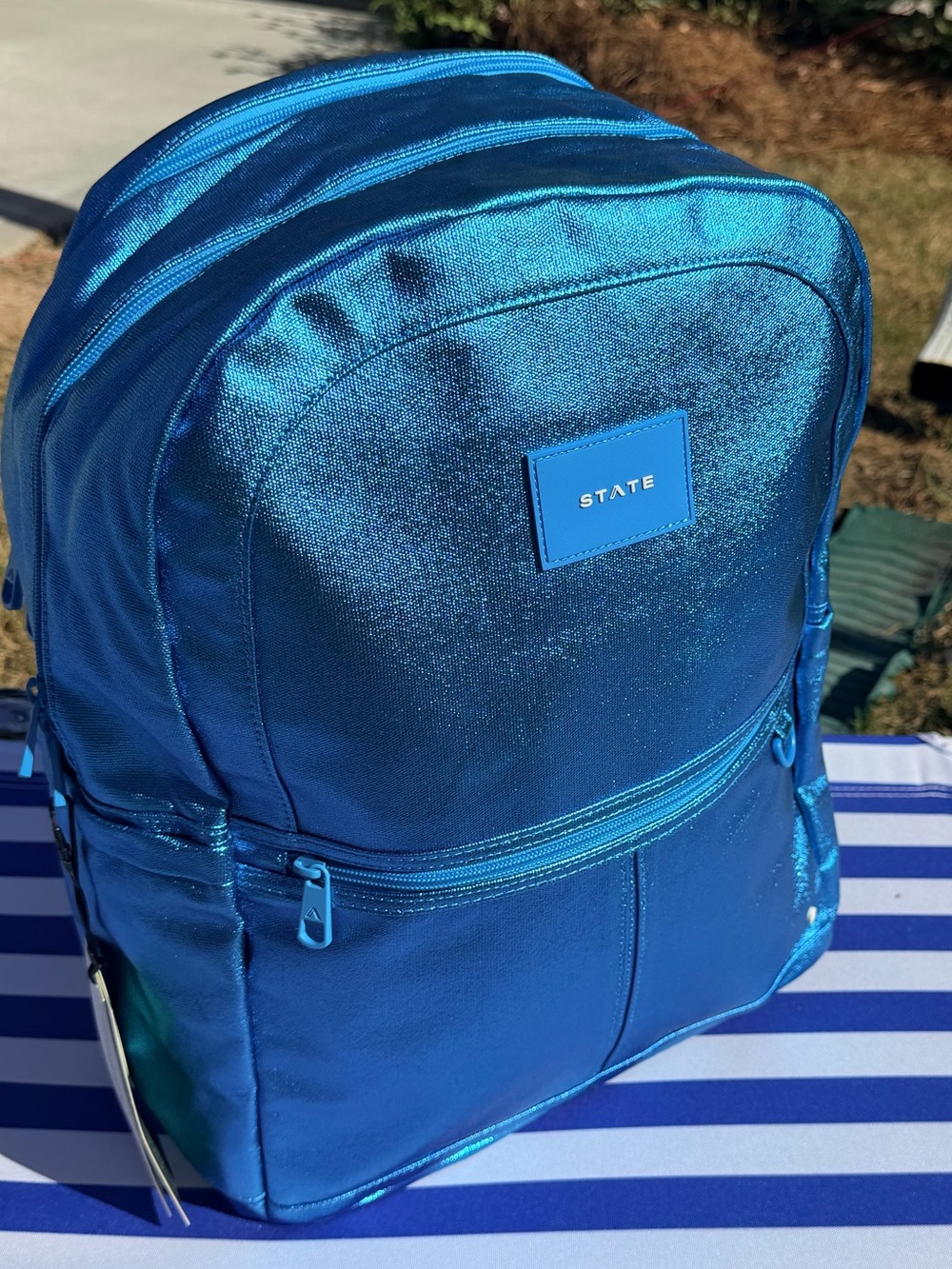 STATE KANE KIDS  LARGE DOUBLE POCKET Metallic Blue 9+
LARGEST STYLE